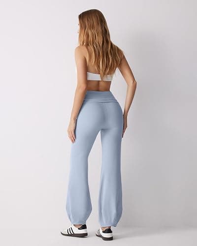 MOOSLOVER Women Quick Step Bubble Pants Drawstring Fold Over Balloon Leggings Cotton Casual Yoga Active Pant thumbnail 7