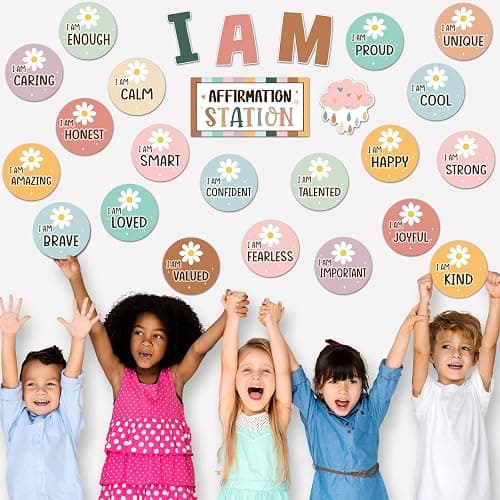 Frienda Boho Affirmation Station Bulletin Board Set Motivational Posters Classroom Mirror Growth Mindset Decor Positive Affirmations Accents Cutouts for School Office Home Teacher Wall Supply thumbnail 6