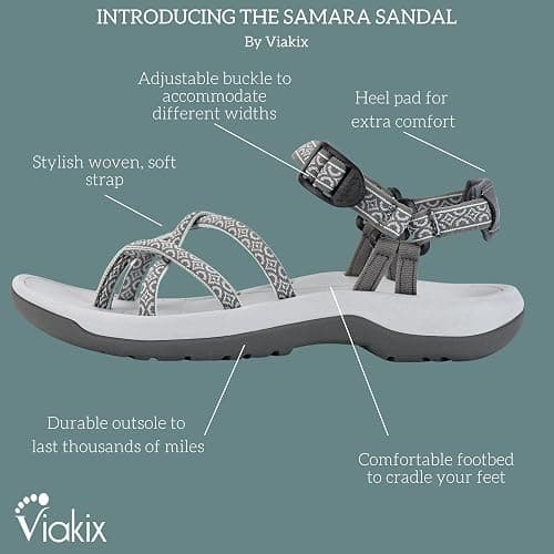 Viakix Women's Walking Sandals – Premium Comfortable Sport Sandals for Outdoors, Travel, Hiking, Beach & Everyday Wear thumbnail 5