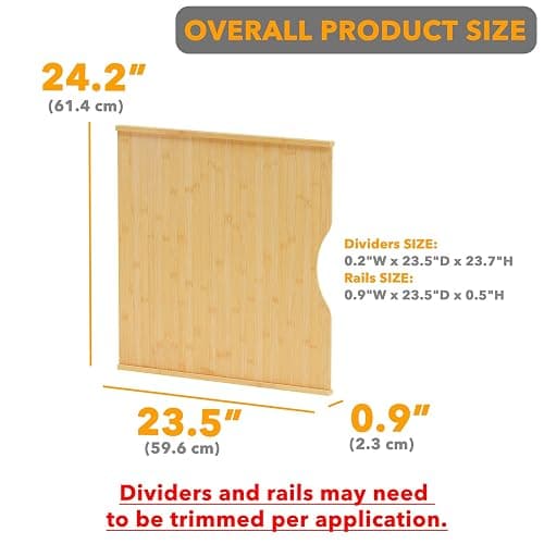 SpaceAid 6 Pack Tray Dividers for Cabinets, Bamboo Kitchen Cookie Baking Sheet Organizer for Cabinet, Vertical Pan and Trays Organizers for Pantry Storage thumbnail 2