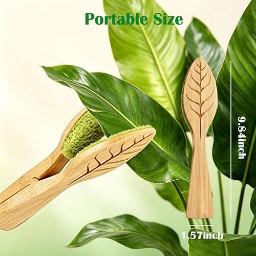 Plant Leaf Cleaning Tongs, Portable House Plant Leaf Cleaning Tongs, Household Cleaning Tools Garden Tools, Cleans Both Sides of Leaves, Dust Removal for Indoor Outdoor thumbnail 2