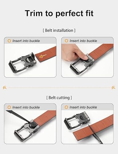 JUKMO 1.5" (38mm) Leather Ratchet Belt for Men in Gift Box thumbnail 8