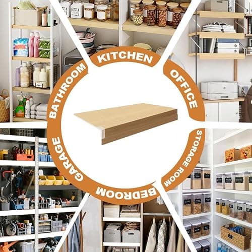 Jespeed 4 Pcs Wire Shelf Liner Cover, 24x16in Faux Wood Shelf Covers Moisture-Resistant PVC for Closet, Pantry, Kitchen & Bathroom Storage thumbnail 7