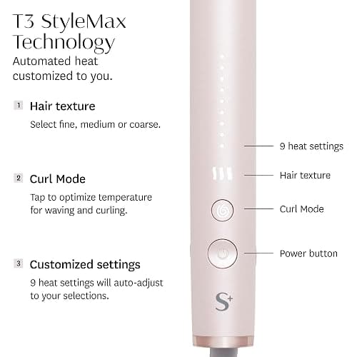 T3 SinglePass StyleMax Professional 1" Ceramic Flat Iron with Custom Heat Automation, 9 Heat Settings, Longer Ceramic Plates, for Straightening, Waving, Curling & Styling thumbnail 2