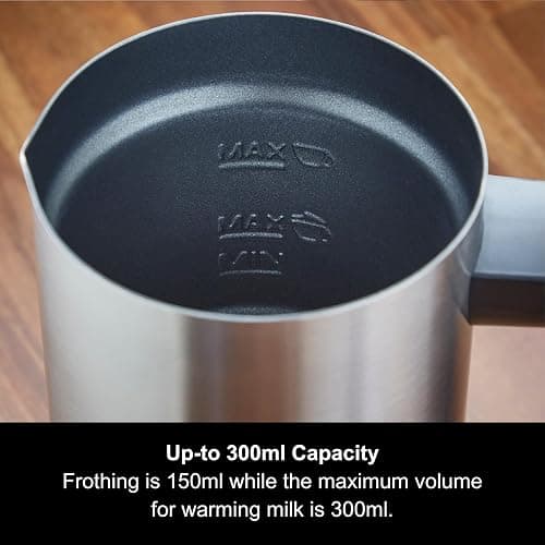 Morphy Richards Milk Frother Electric 4 in 1, Non Stick Coating, 4 Programs, Auto Switch Off, LED Function Button, 300ml Capacity, Dairy Free Alternatives, Cordless Jug, 600W, Stainless Steel, 210003 thumbnail 7