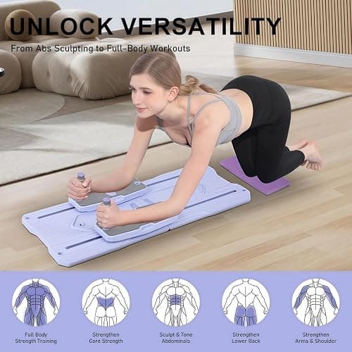 Pilates Reformer Board Set - 2025 Foldable 8-in-1 Pilates Machine for Full Body Workouts, Ab Core Trainer with Resistance Bands, Portable Home Pilates Equipment for Women & Men thumbnail 2