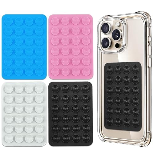NiceBest Ventose per Telefono, 4 Pezzi Ventosa per Telefono, Silicone Ventosa per Cellulare, Supporto Adatto per Selfie Video e Utilizzo a Mani Libere(Nero + Blu + Bianco + Rosa) - Image 1