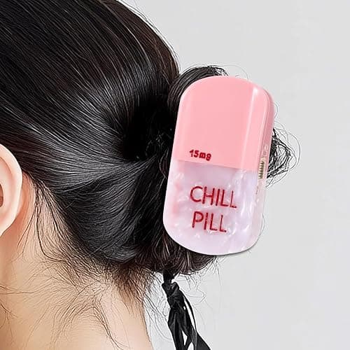 Qianyu Chill Pill Hair Claw Clip Pharmacy Funny Hairs Clip Personalized Hairs Claw Funky Summer Accessories Pink Novelty Nurse Acetate Barrettes for Woman Gift Thick Thin Hair Styling Halloween thumbnail 7