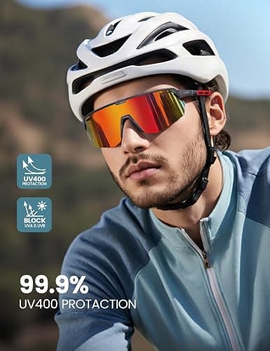 Lamicall 24g Polarized Sports Sunglasses for Men Women - UV400 Protection Sun Glasses Gifts for Running Cycling Baseball thumbnail 2
