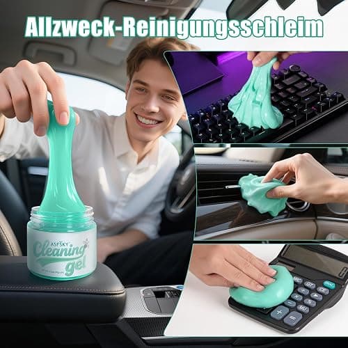 ASFSKY Tastatur Reinigungsgel Auto Reinigungsgel für den Innenraum Auto Schleim Reiniger Auto Zubehör Innenraum Cleaning Gel Universeller für Laptop, Drucker, Kameras (Delikates Grün) thumbnail 7