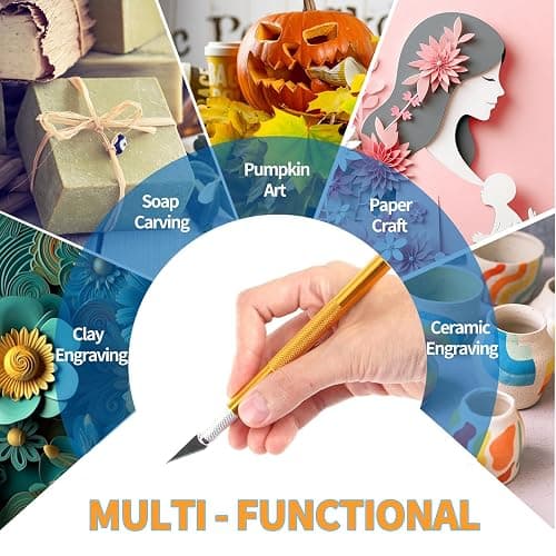 Viemior 4PCS Exacto Knife, Hobby Knife Craft Knifes with 40PCS Spare Exacto Knife Blades(#11), Profession Exacto Knives Precision Knife for Crafting, Arts, Modeling, Scrapbooking, Stencil thumbnail 7