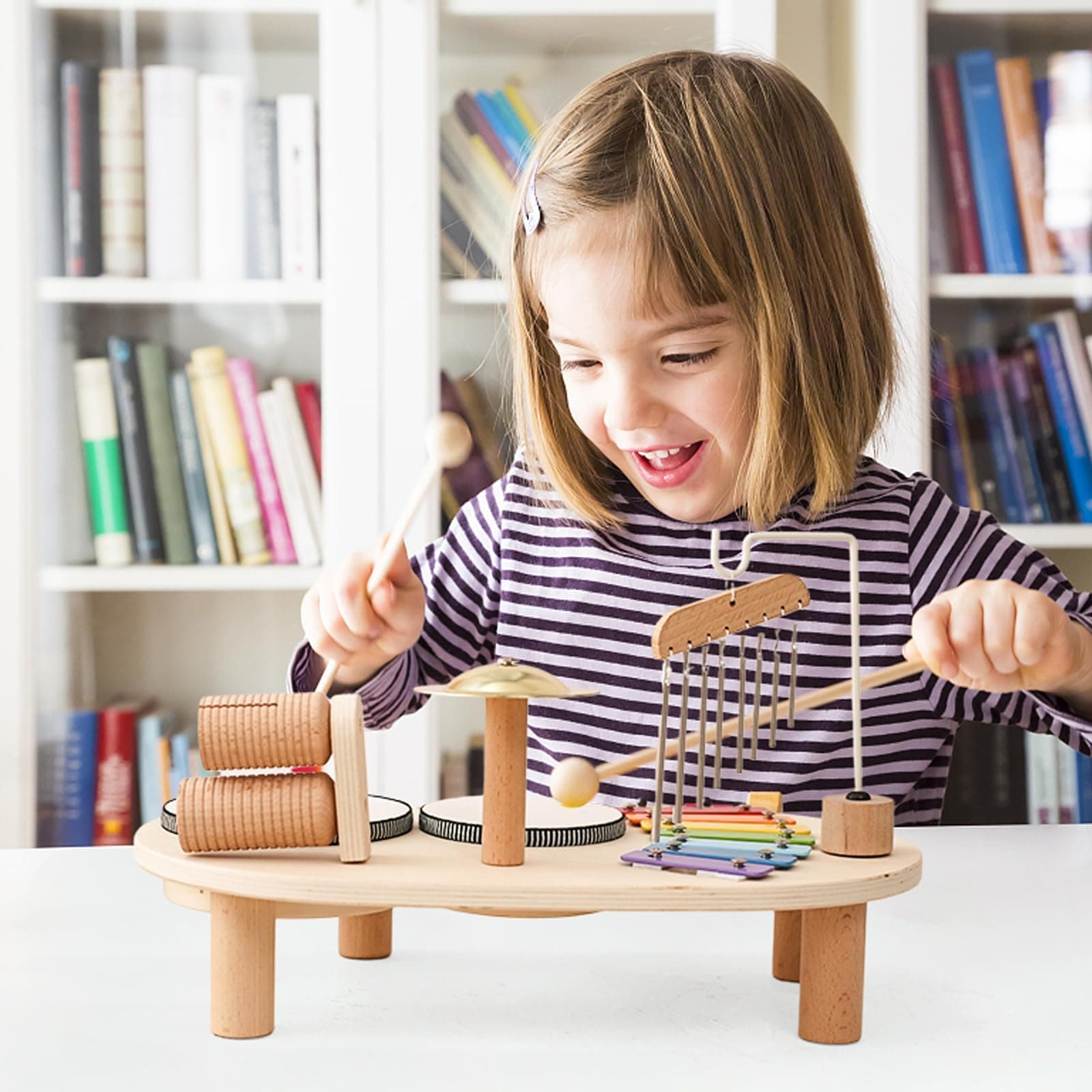 IEATFO Kids Drum Set for Kids Musical Instruments 7 in 1 Baby Musical Toy Montessori Xylophone Drum Kit Toys for Boys Girls Months Birthday Gifts thumbnail 9