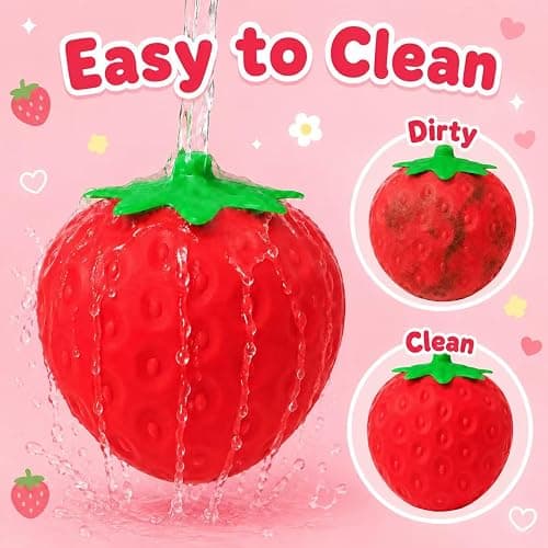 Strawberry Squishy Squeeze Toy, Giant Jumbo Realistic Strawberry Stress Relief Toy for Adults, Dough Stress Ball Sensory Fidget for Anxiety Relief Party Favors Goodie Bag Fillers Birthday Gifts thumbnail 7