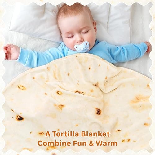 Lhedon Taco Blanket Baby Tortilla Blanket Burrito Swaddle 0-9 Months | Baby essentials blanket with 285 GSM soft flannel, ideal for nursery, stroller and travel, featuring a cute photo prop design thumbnail 4