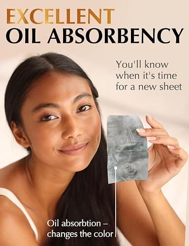 XL Oil Blotting Sheets for Face – 3pk/300 Makeup Friendly – High Absorbency | Mattifying Papers with Bamboo Charcoal - 25% Larger & Easy Dispensing - Perfect for Keeping in Purse - Gteat on the Go thumbnail 5