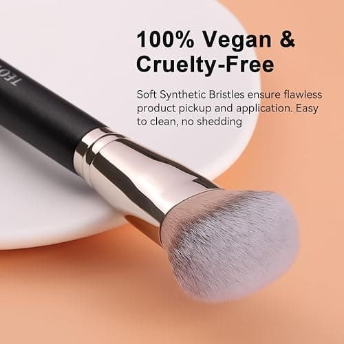 TEOYALL Domed Foundation Brush, Soft Dense Synthetic Bristles Blending Brush for Liquid Cream Foundation Bronzer Contour thumbnail 2