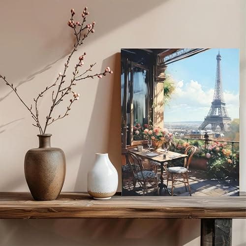 xcemhil Paint by Numbers Kit for Adults, Paris Paint by Numbers for Adults, Landscape Paint by Number for Gifts and Home Wall Decor 16x20in thumbnail 8