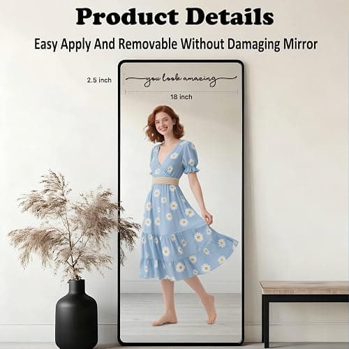 ZONICE You Look Amazing Mirror Decal - 18 x 2.5 Inch Mirror Vinyl Slogan Wall Sticker for Bedroom,Living Room,Office,Bathroom,Beauty Salon,Hair Salon.Inspirational Quotes Decal for Women,Girl,Student thumbnail 3