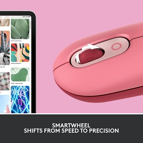 Logitech POP Mouse, Wireless Mouse with Customizable Emojis, SilentTouch Technology, Precision/Speed Scroll, Compact Design, Bluetooth, Multi-Device, OS Compatible - Heartbreaker Rose thumbnail 7