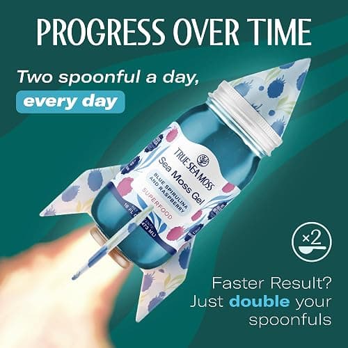 TrueSeaMoss Sea Moss Gel – Made in USA – Wildcrafted Seamoss, Fruits & Jarred Vegetables – Blue Spirulina, Pack of 1 (Labels may Vary) thumbnail 9