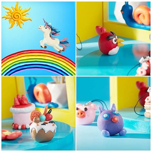 ifergoo Polymer Modeling Clay for Kids DIY Starter Kits, 62 Color Oven Baked Model Clay, Non-Toxic, Non-Sticky, with Sculpting Tools, Ideal Gift for Boys and Girls thumbnail 7