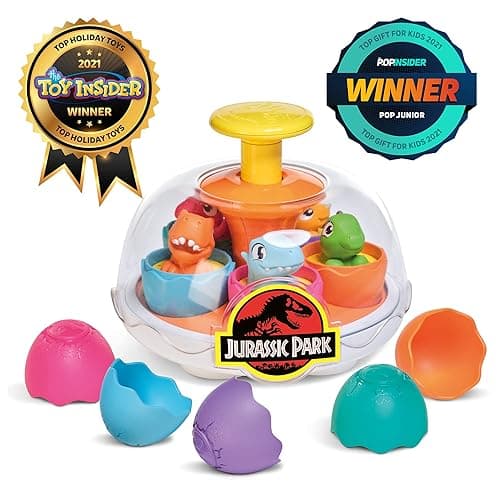 Toomies Jurassic World Spin & Hatch Dino Eggs – Dinosaur Toys for Developmental Play – 12m+ - Spin & Hatch Dino Eggs thumbnail 6