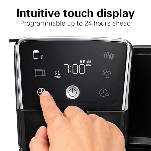 Hamilton Beach 2-Way 12 Cup Programmable Drip Hot and Iced Coffee Maker & Single Serve Coffee Machine, AquaFlow Showerhead Evenly Saturates Grounds, Glass Carafe, Auto Pause and Pour, Black (47500J) thumbnail 7