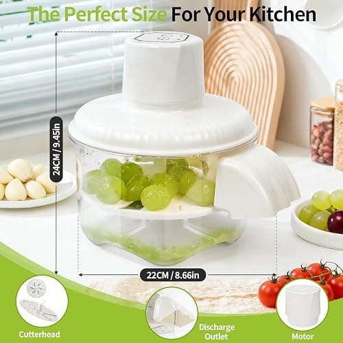 Automatic Peeling Machine, Upgraded 6 Leaf Blade Electric Grape, Cherry Tomato & Garlic Peeler, Rechargeable Wireless, Easy Clean Portable Kitchen Tool for Salad Prep & Picnic (White) thumbnail 2