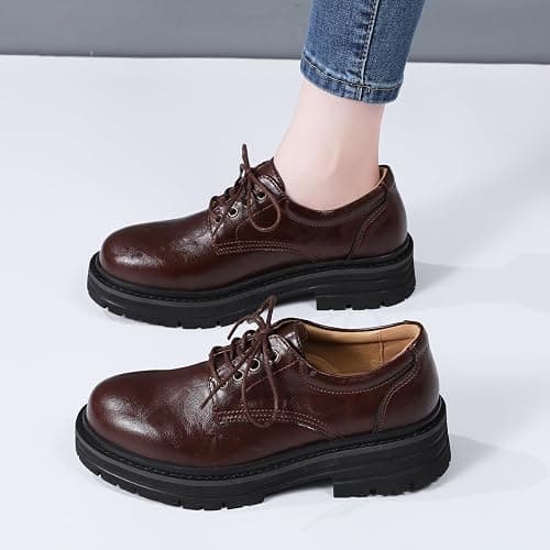 TKKAE Oxford Shoes for Women Women's Oxford Shoes Platform Oxfords for Women Women's Classic Lace Up Loafers Comfortable Dress Business Casual Work Office Oxfords Shoe for Ladies thumbnail 8