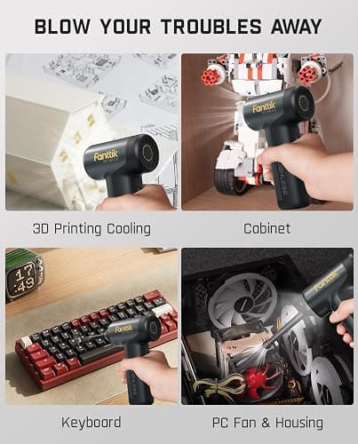 Fanttik B8 Ace Electric Air Duster, Compressed Air Duster, 110000RPM Brushless Motor, 2600mAh Rechargeable Battery, LED Light, Air Blower for Keyboard, PC Fans & Housing, Cabinet thumbnail 3
