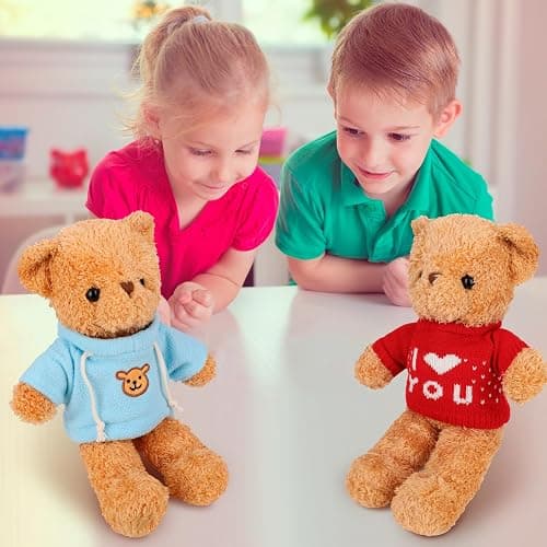 Fuyamp 10 Pcs Bear Clothes Tee Doll Clothes Bear Hoodie Sweater Fit 14-18 Inches Bears Include Cute Clothes Glasses Hat Kawaii Plush Doll Clothes DIY Bear Toy thumbnail 5