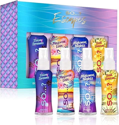 So…? Escapes Womens Gift Set, with Ibiza Dream, Bali Breeze, Mykonos Nights & Majorca Love, Fragrance Spray Set (4 x 50ml) - Image 1