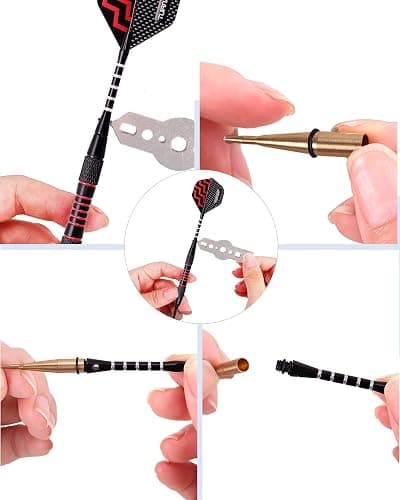 Turnart Darts Plastic Tip - Professional Soft Tip Darts Set for Electronic Dartboard 9 Pcs 18 Grams with 50 Extra Tips 9 Shafts 27 Flights Tool Kit Flight Protectors and Gift Darts Case thumbnail 7