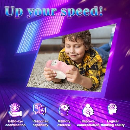 AOTIBO Fast Push Machine Light Up Fidget Toys for Kids Adults, Handheld Game for Kids 3-12, Quick Push Bubble Stress Toy, Sensory Toys Travel Games, Xmas Birthday Gifts for Boys Girls (Pink) thumbnail 2