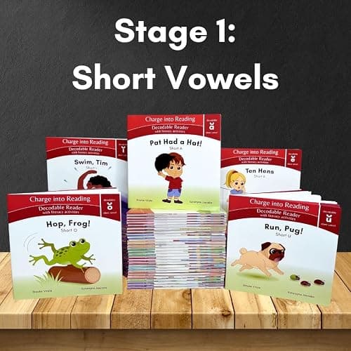 Charge into Reading Decodable Books (Stage 1): 5 Short Vowel Decodable Readers to Help Kindergarten and First Grade Beginning Readers Learn to Read (One Short Vowel Sound Per Book) thumbnail 34