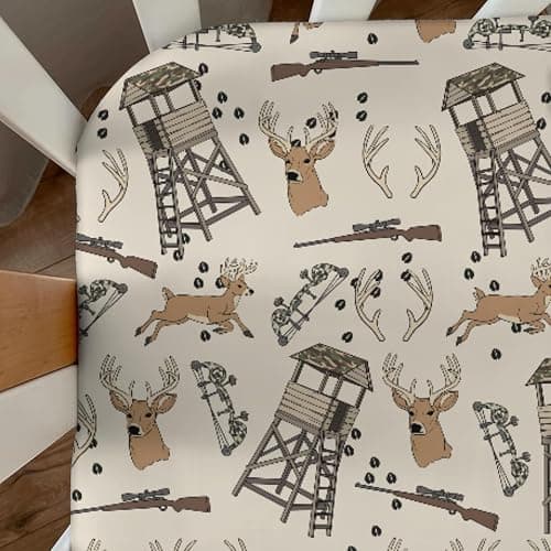 Deer Hunting Baby Crib Sheets Hunter Tree Stand Soft Breathable Baby Sheets Wild Animals Hunter Fitted Crib Mattress Cover for Standard Mattress 28x52in thumbnail 9