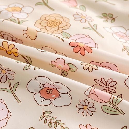 VOGIAY Housse de Couette 140x200 Motif de Bouquets de Fleurs Rose Parure de Lit Botanique Fermeture Éclair - Linge de Lit 1 Personne Adulte avec Taie d'oreiller 65x65 cm thumbnail 3