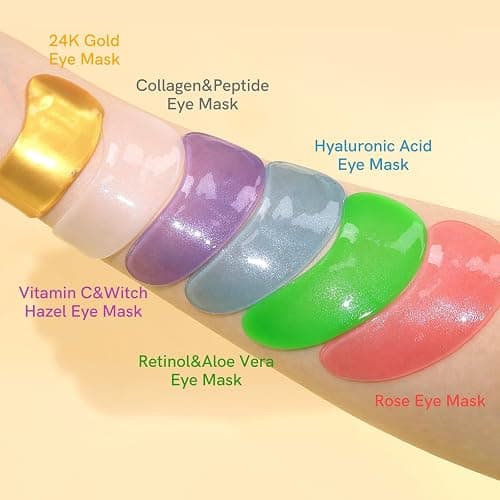 PEAUAMIE Under Eye Patches with Collagen and Hyaluronic Acid Eye Mask for Wrinkle,Dark Circles,Face Mask Skin Care Products 24 Pairs thumbnail 4