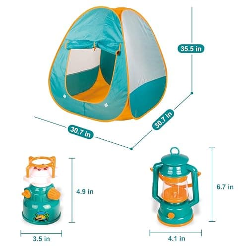 FUN LITTLE TOYS Pop Up Play Tent with Camping Gear and Tools Set, Outdoor Toys for Kids thumbnail 3
