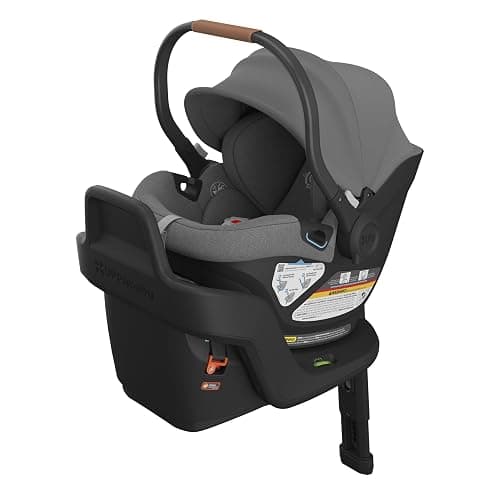 UPPAbaby Aria Lightweight Infant Car Seat/Just Under 6 lbs for Easy Portability/Base with Load Leg + Infant Insert Included/Direct Stroller Attachment/Greyson (Charcoal Mélange/Saddle Leather) - Image 1