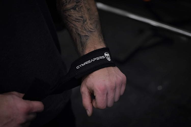 Gymreapers Lifting Wrist Straps for Weightlifting, Bodybuilding, Powerlifting, Strength Training, & Deadlifts - Padded Neoprene with 18 inch Cotton thumbnail 6