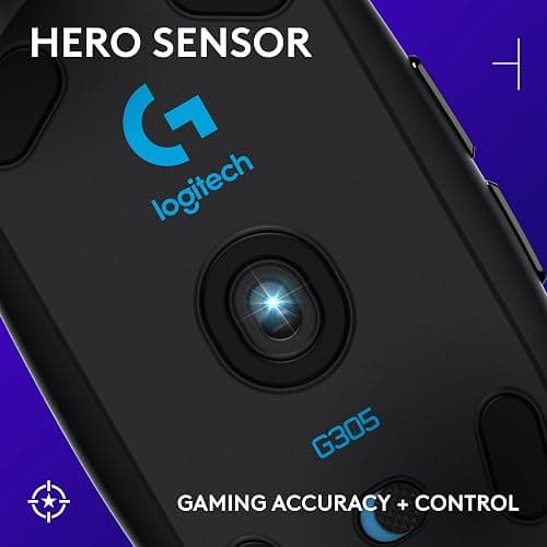 Logitech G305 LIGHTSPEED Wireless Gaming Mouse, Hero 12K Sensor, 12,000 DPI, Lightweight, 6 Programmable Buttons, 250h Battery Life, On-Board Memory, PC/Mac - Black thumbnail 2