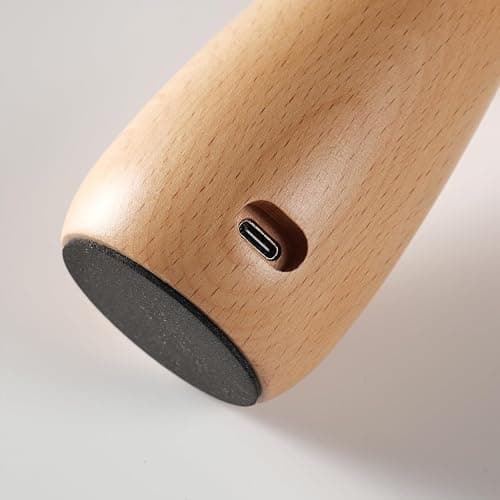 Richaa Wooden Mushroom Lamp - Rechargeable Touch Mushroom Night Light, Aesthetic Bedside Light Nature Decor Creative Gifts (Ebony + Beech) thumbnail 3