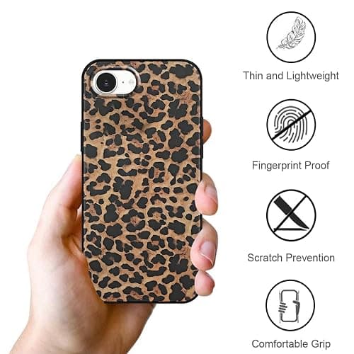 2 Pack for iPhone 16E 6.1'' Cheetah Print Cases, Cute Luxury Leopard Print Pattern Design Cases for Women Men Girls, Fashion Retro Shockproof Anti Scratch Protection Silicone Soft TPU Cover thumbnail 6