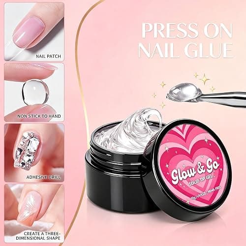 Glow and Go Nail Glue - 10g Nail Glue for Press Ons, Solid Nail Glue Gel for Nails, LED Lamp for Acrylic Nails Tips (1pc) thumbnail 5