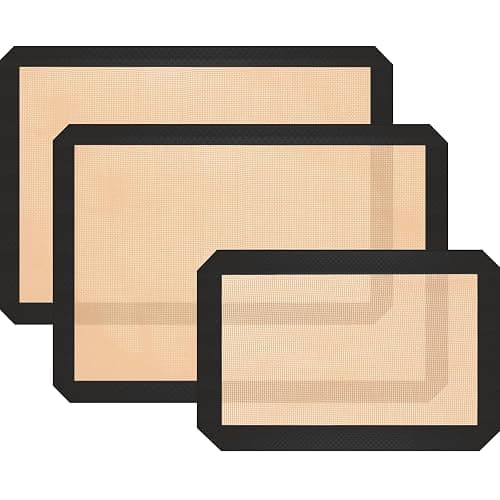 Silicone Baking Mat, 3 Pack Reusable Baking Mat, Non-Stick, Food Safe Silicone Mats for Baking, Oven Baking Sheet for Making Cookies, Macaroons, Bread - Image 1