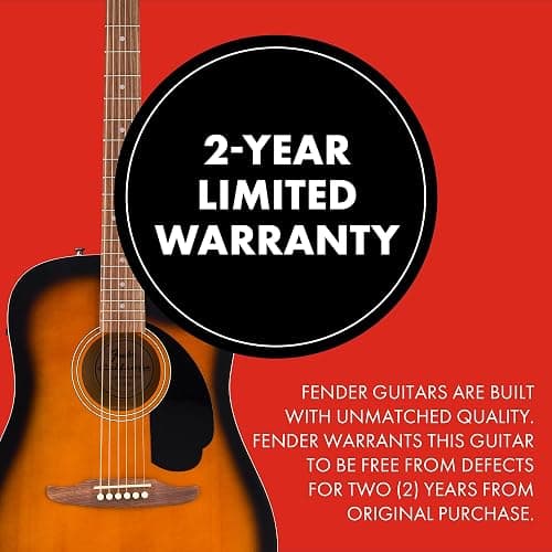 Fender California Debut Redondo CE Series Acoustic Guitar, Beginner Guitar, 2-Year Warranty, Includes Built-In Tuner, 2-Tone Sunburst thumbnail 5