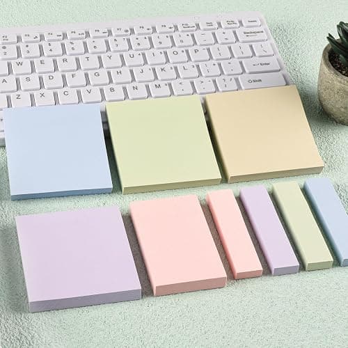 BAYTORY 6 Pads Soft Pastel Sticky Notes, Memo Sticky Note, Colorful Self-Stick Note Easy to Post for Office School Home Study (3x3 & 3x2 & 3x0.7 Inch) thumbnail 4