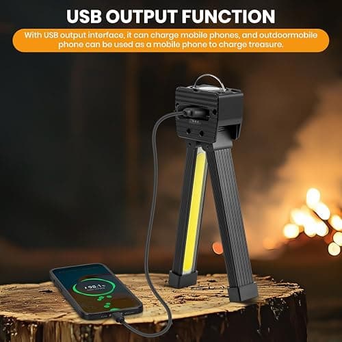 Gym Lamp, Portable Gym Light Posing Lamp Magnetic LED Flashlight 7th Gear Dimming with Hanging Hook 180° Folding (Black) thumbnail 7