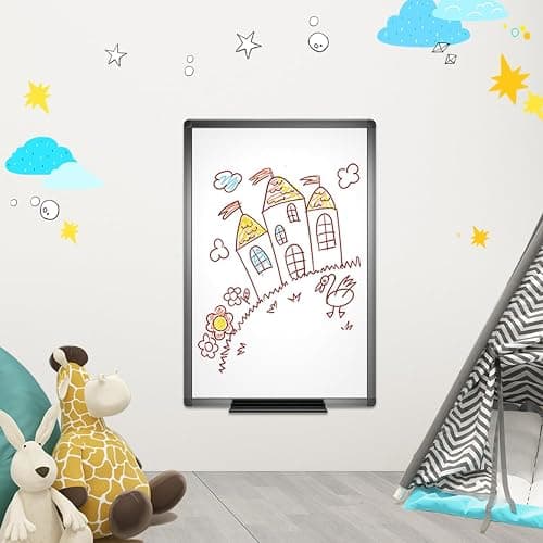 VIZ-PRO Magnetic Dry Erase White Board, 36 X 24 Inches, Black Aluminium Frame thumbnail 6